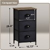 Sorbus Nightstand with 3 Drawers - Steel Frame, Wood Top & Easy Pull Fabric Bins - Perfect for Home, Bedroom, Office & College Dorm - 4 of 4