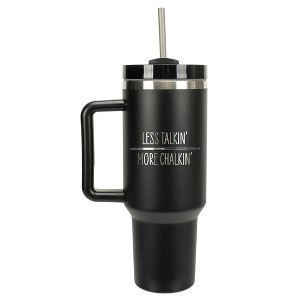 100 North Less Talkin' More Chalkin' Billards Pool Player Wrap-Around 40 Oz. Stainless Steel Water Bottle Coffee Mug, Spill & Leak Resistant, Travel - 1 of 4