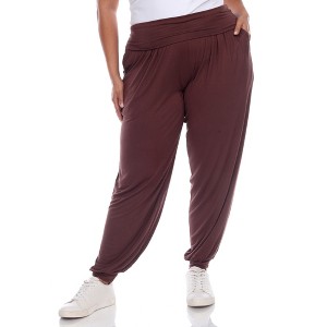 Women's Plus Size Harem Pants - White Mark - 1 of 4