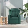 VidaXL Dark Green Fabric Massage Recliner Chair - Manual Recline, USB Vibration, Cup Holders, Side Pocket, Padded Comfort - 3 of 4