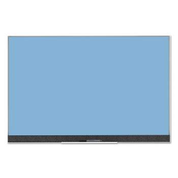 U Brands 36"x24" Magnetic Glass Dry Erase Board Blue Surface/White Aluminum Frame