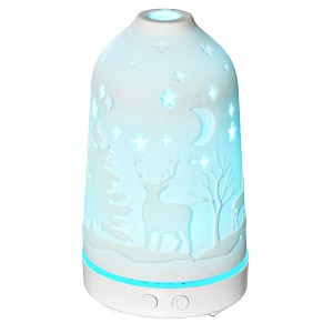 100ml Ultrasonic Aromatherapy Diffuser, Essential Oils Humidifier with Ceramic Cover, 7 Colors LED Lights, Timer, Waterless Auto-off for Home - 1 of 4
