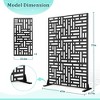 TOAOTBNBO Metal Privacy Screen with Stand, Decorative Privacy Fence Panels with Geometric Pattern, Outdoor Privacy Screen for Garden, Black - 3 of 4