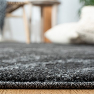 Adirondack Dark Grey Geometric Synthetic Area Rug 2'6" x 4'