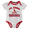 Mlb St. Louis Cardinals Infant Boys' White Pinstripe 3pk Bodysuits - 6-9m :  Target