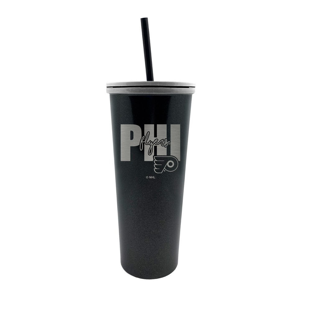 Photos - Glass NHL Philadelphia Flyers 24oz New Onyx Skinny Tumbler with Straw