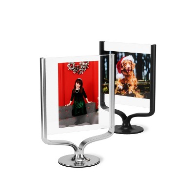 Wishbone Chrome Double-Sided Floating Tabletop Picture Frame