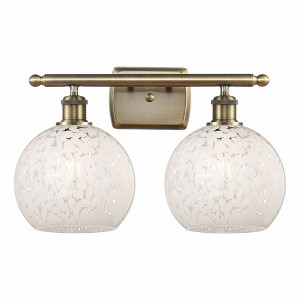White Mouchette - 2 Light Bath Vanity In Modern Style-9 Inches Tall and 16 Inches Wide - 1 of 1