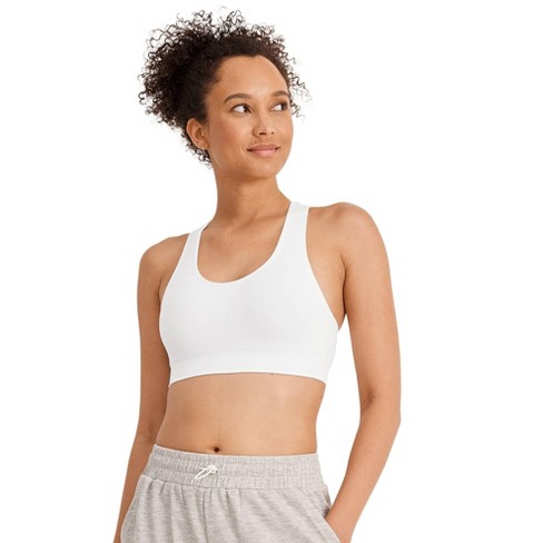 Jockey Women's Seamfree Mid Impact Sports Bra S White Snow : Target