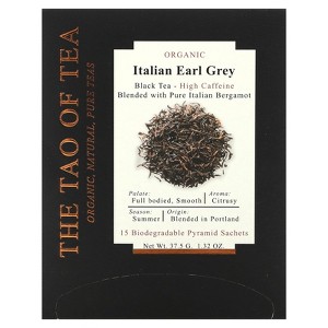 The Tao of Tea Organic Italian Earl Grey, Black Tea, 15 Pyramid Sachets, 1.32 oz (37.5 g) - 1 of 3