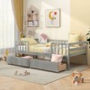 Safstar Twin Size Kids Bed w/Storage 2 Pull-out Drawers Side Shelf for Children & Teens - 3 of 4