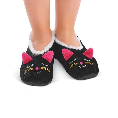 Collections Etc Plush Kitty Slippers - image 1 of 4