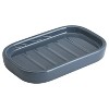 LunaLulinlk (3 pack) Basic Ceramic Soap Dish Washed Indigo Navy Blue - 2 of 4