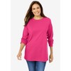 Woman Within Women's Plus Size Petite Perfect Long-Sleeve Crewneck Tee - 4 of 4
