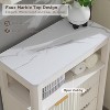 Bathroom Floor Cabinet with 1 Sliding Door & 3 Drawers, Modern Freestanding Bathroom Storage with Adjustable Shelf - 4 of 4