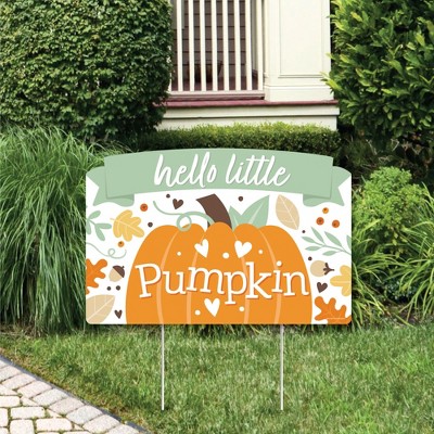 Big Dot of Happiness Little Pumpkin - Fall Birthday Party or Baby Shower Yard Sign Lawn Decorations - Hello Little Pumpkin Party Yardy Sign