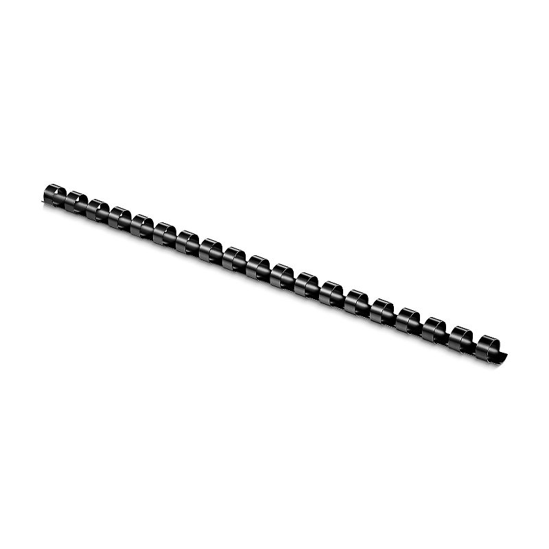 MyOfficeInnovations Black Plastic Comb Binding Spines 3/8" Diameter 55 Sh. 100/PK 449262, 1 of 4
