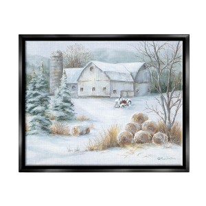 Stupell Industries Niveous Country Barn Snow SceneFloater Canvas Wall Art - 1 of 4