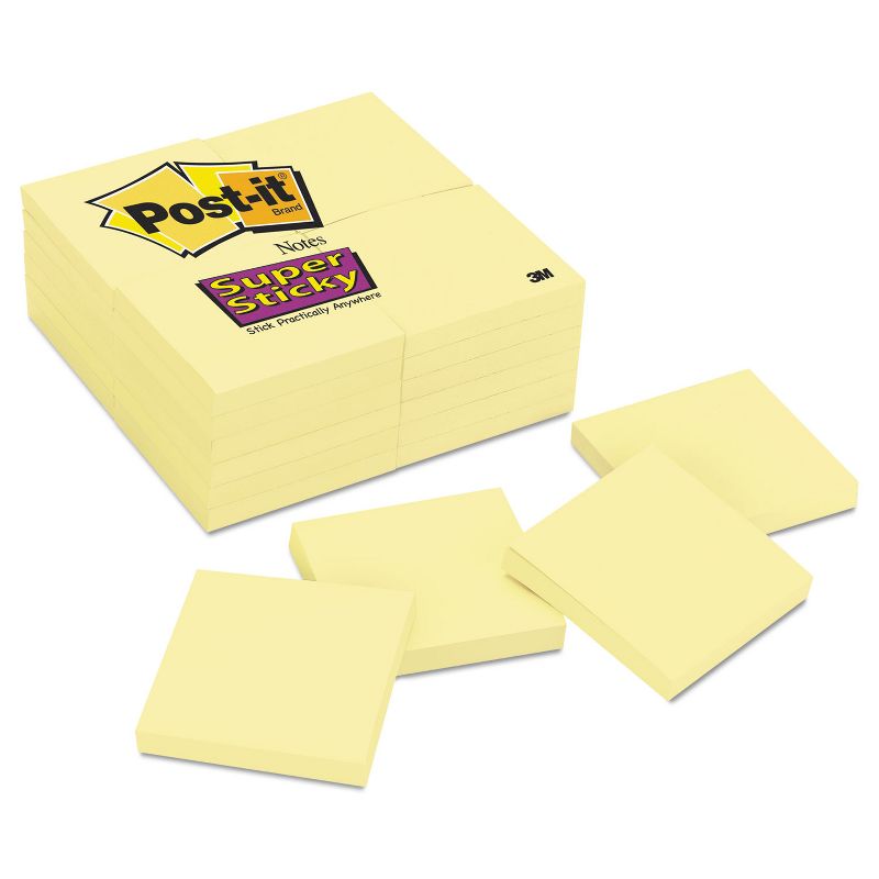 Post-It Canary Yellow Note Pads 3 x 3 90/Pad 24 Pads/Pack 65424SSCY, 1 of 10