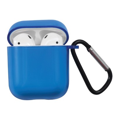 Insten Case Compatible with AirPods 1 & 2 - Protective Bright Skin Cover with Keychain, Clear Blue