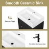 MAYEERTY 20" Bathroom Vanity Ceramic Sink Diamond Door Gold Handle Side Shelves Towel Bar MDF - 3 of 4