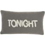 Mina Victory Life Styles Tonight Reversible Not Tonight Tufted Text 14" X 24" Indoor Throw Pillow