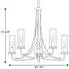 Progress Lighting, Riley Collection, 5-Light Chandelier, Brushed Nickel, Clear Glass Shades - 2 of 4