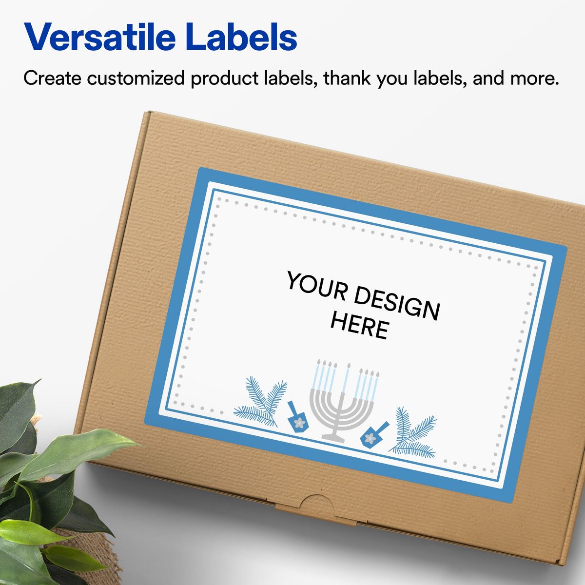 Avery® Labels, 5" x 7", Glossy, Silver Menorah Frame, 40 - thumbnail 4