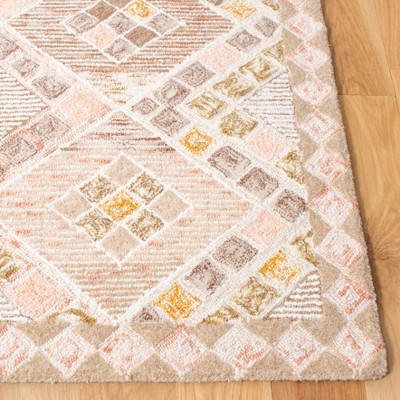 Soho 8' x 10' Pink and Taupe Hand-Tufted Wool Area Rug