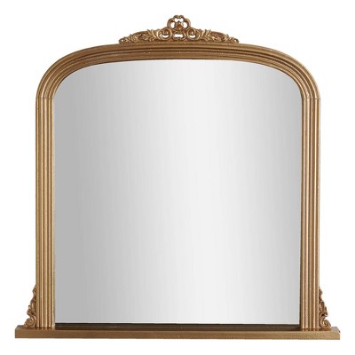 20" x 21" Arch Ornate Accent Wall Mirror Antique Brass - Head West