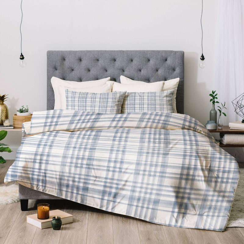 Queen Little Arrow Design Co Winter Watercolor Plaid Blue Comforter Set - Deny Designs
, 5 of 9