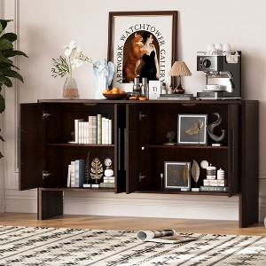 TIRAMISUBEST Sideboard Buffet Cabinet with Storage - Espresso Mobile File Cabinet - 1 of 4