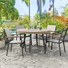 Greemotion 5pc Lyon 3-in-1 Outdoor Convertible Patio Dining Set with Stackable Chairs Brown: Aluminum & Teak, UV-Resistant - 2 of 4