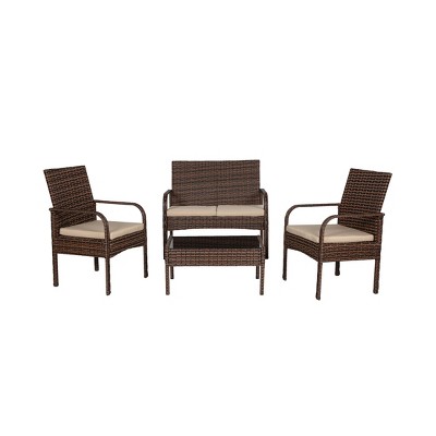 WestinTrends 4-Piece Outdoor Patio Modern Sofa Conversation Set