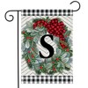 Winter Wreath Monogram Letter S Garden Flag 18" x 12.5" Briarwood Lane - 2 of 4