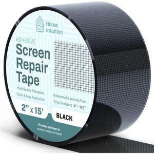 HOME INTUITION 4 In. x 15 Feet Gray  Fiberglass Window Screen Repair Tape Patch for Ripped Screen Doors and Windows - 1 of 4
