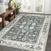 WhizMax Boho Washable Area Rugs Non-Slip Throw Rugs Vintage Carpet, Green - 2 of 4