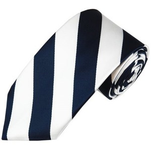 Men's 2.75 W And 58 L Inch With 0.75 Inch Stripe Width College Stripe Slim Woven Necktie - 1 of 3