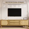 Rattan TV Stand for TVs up to 75'', Entertainment Center with Cabinet & Drawers, Media TV Console Table with Solid Wood Legs for Living Room Bedroom - 4 of 4
