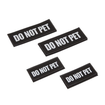 Okuna Outpost 4 Pack Reflective Do Not Pet Service Dog Patches for Support Animal Vest and Harness Accessories, 2 Sizes