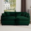 2-Seater Corduroy Sofa Bed with 2 Footrests and Flexible Combination for Living Room - 2 of 4