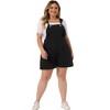Agnes Orinda Women's Plus Size Chambray Tie Shoulder Sleeveless Casual Short Cargo Jumpsuits with Pocket - 3 of 4