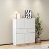 Grungis Wooden 2-Drawer Dresser with Storage,Chest of Drawer with 4 Doors for Bedroom Living Room - 3 of 4