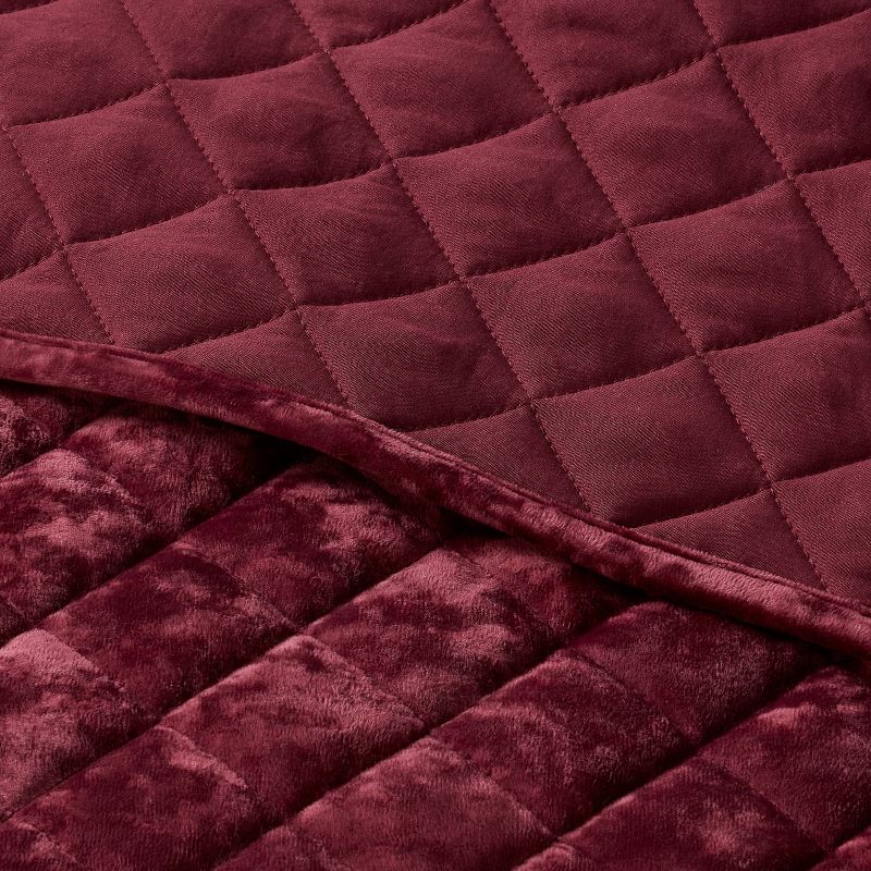 Luxe Diamond Stitch Velvet Quilt - Threshold™, 4 of 11