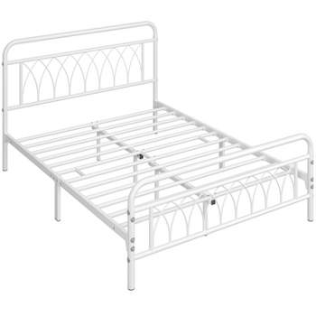 Yaheetech Metal Platform Bed Frame with Petal Accented Headboard and Footboard