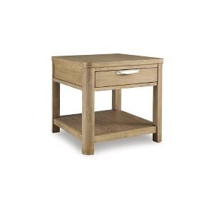Signature Design by Ashley Rencott 1 Drawer End Table, Light Brown - 1 of 4