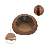 THE LICKER STORE Fiora 19.5" x 18" Modern Circular Faux Wicker Pet Bed with Machine-Washable Cushion - 4 of 4