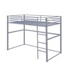 Metal Loft Bed Twin Size, Loft Bed Frame with Safety Guard Rails and Flat Ladder, Twin Loft Bed for Kids Teens Adults, Gray - 4 of 4