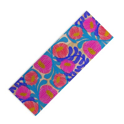 Sewzinski BIG PINK AND BLUE FLORALS (6mm) 24" x 70" Yoga Mat - Society6