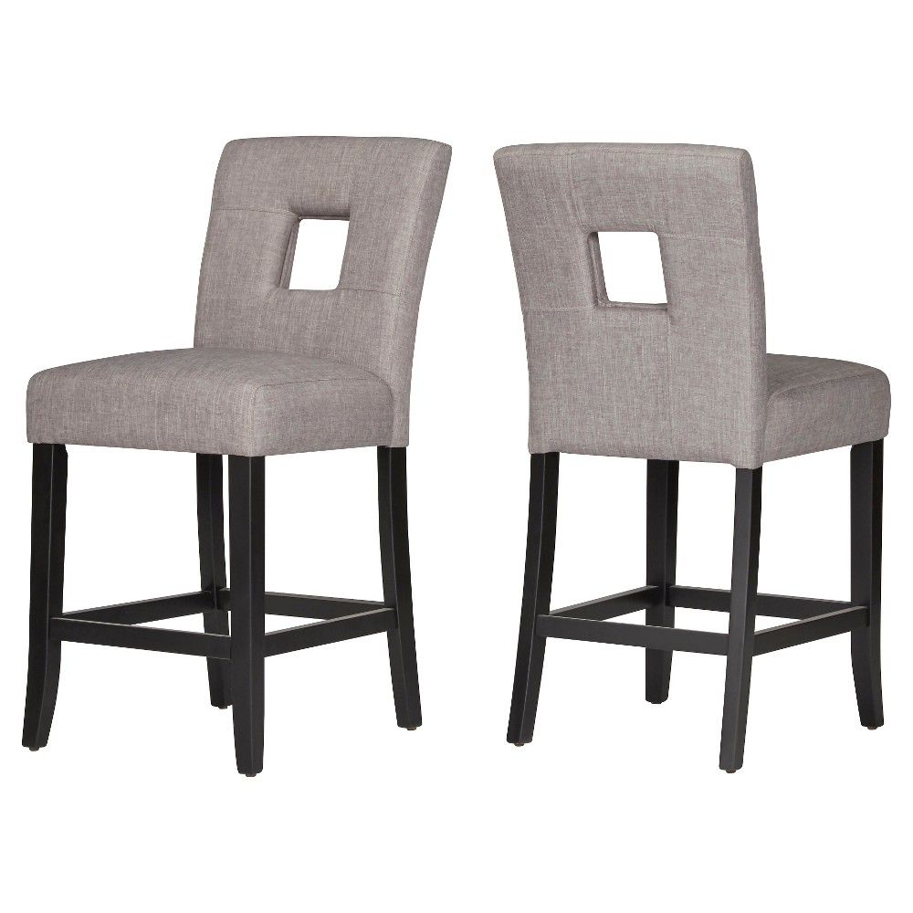 Set of 2 Phelan Keyhold Counter Height Barstool Smoke - InspireQ